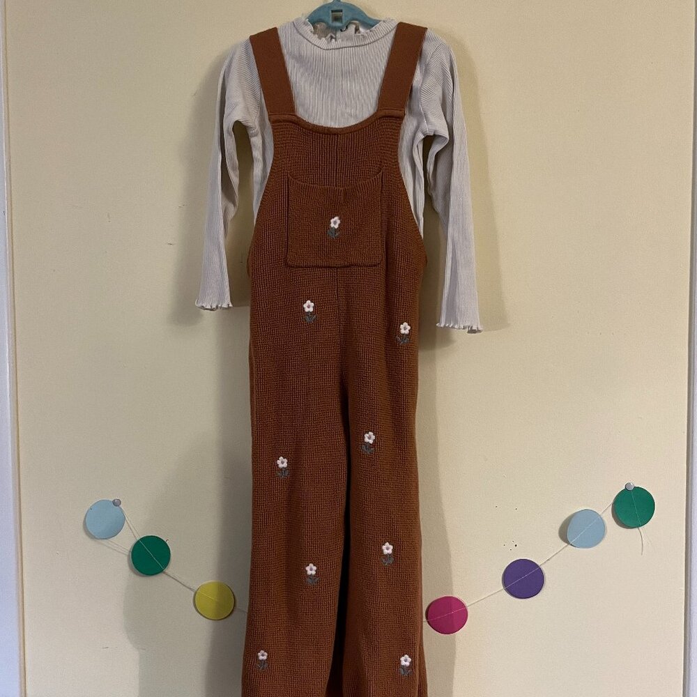 Knit Overalls & Shirt Set - Zara - Size 3/4